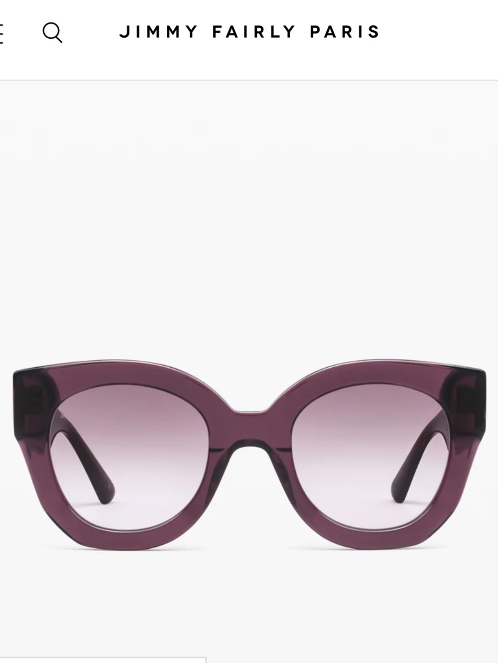 Jimmy Fairly Purple Cat-Eye Sunglasses. The Swirl Icons.